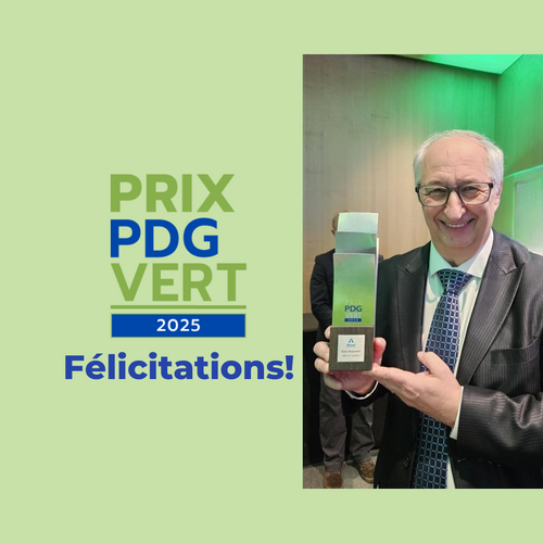 Félicitations à M. Alain Desjardins, lauréat du Prix PDG Vert 2025!
